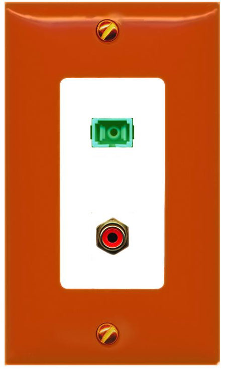 RiteAV RCA-RED SC-APC-SX Wall Plate [Orange/White]
