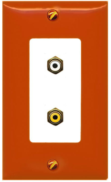 RiteAV RCA-Orange/White RCA-YELLOW Wall Plate [Orange/White]
