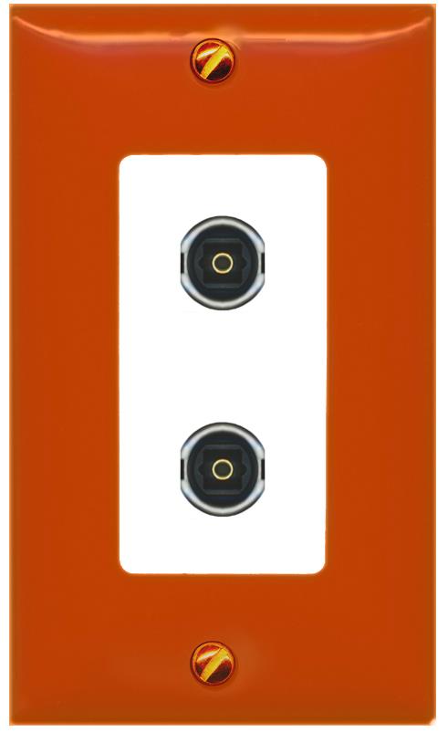 RiteAV 2 TOSLINK Wall Plate [Orange/White]