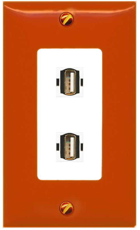 RiteAV 2 USB2 Wall Plate [Orange/White]