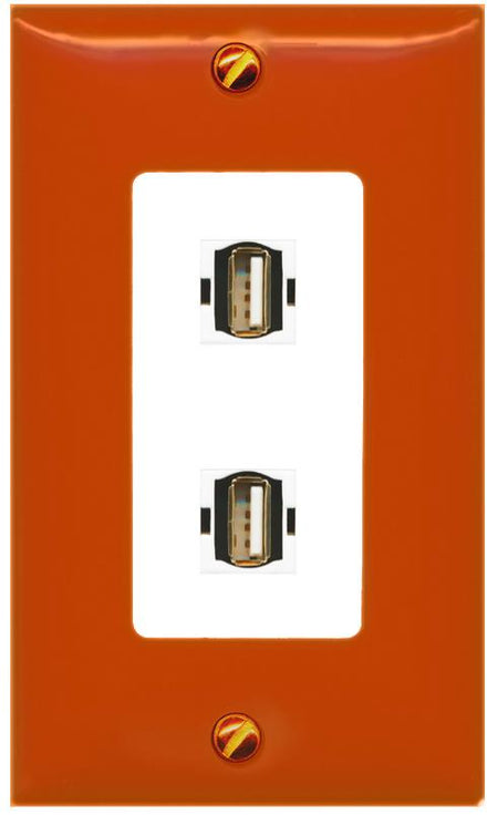 RiteAV 2 USB2 Wall Plate [Orange/White]