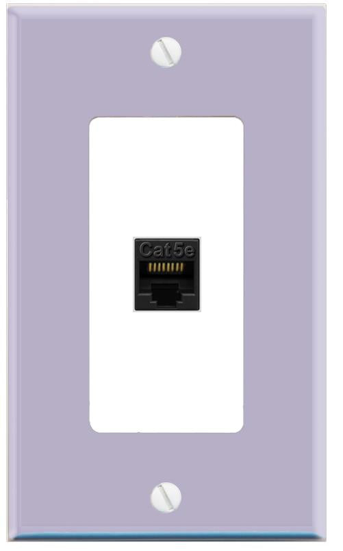 RiteAV CAT5E-BLACK Wall Plate [Lavendar-White]