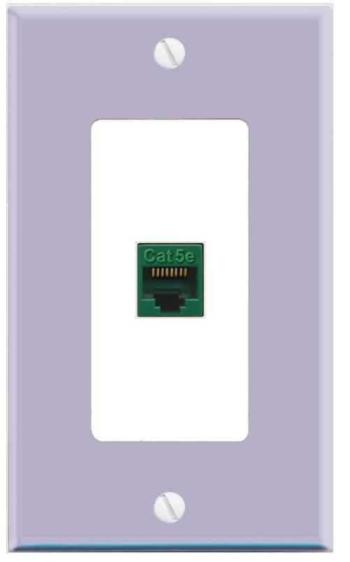 RiteAV CAT5E-GREEN Wall Plate [Lavendar-White]