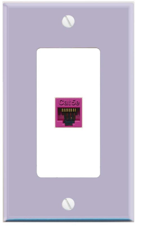 RiteAV CAT5E-PINK Wall Plate [Lavendar-White]