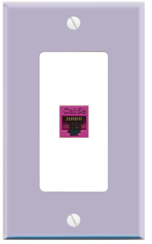 RiteAV CAT5E-PINK Wall Plate [Lavendar-White]