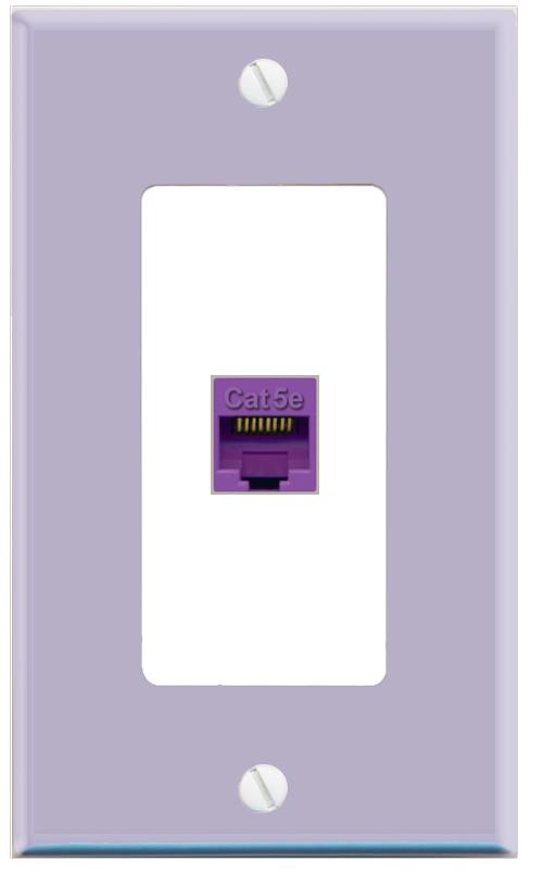 RiteAV CAT5E-PURPLE Wall Plate [Lavendar-White]