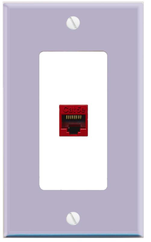 RiteAV CAT5E-RED Wall Plate [Lavendar-White]