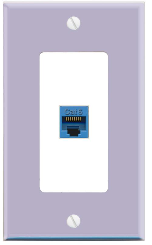 RiteAV CAT6-BLUE Wall Plate [Lavendar-White]