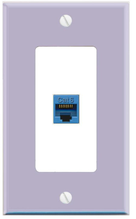 RiteAV CAT6-BLUE Wall Plate [Lavendar-White]