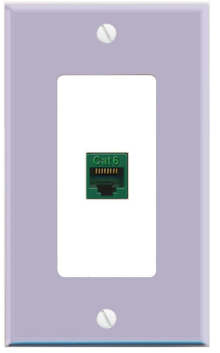 RiteAV CAT6-GREEN Wall Plate [Lavendar-White]