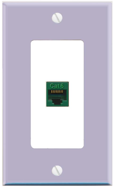 RiteAV CAT6-GREEN Wall Plate [Lavendar-White]