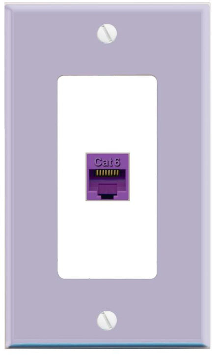 RiteAV CAT6-PURPLE Wall Plate [Lavendar-White]