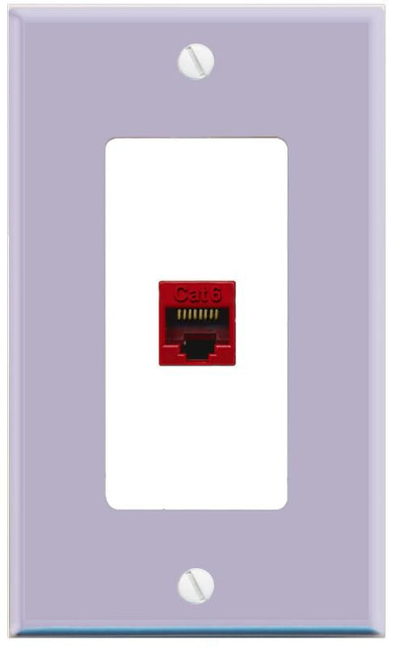 RiteAV CAT6-RED Wall Plate [Lavendar-White]