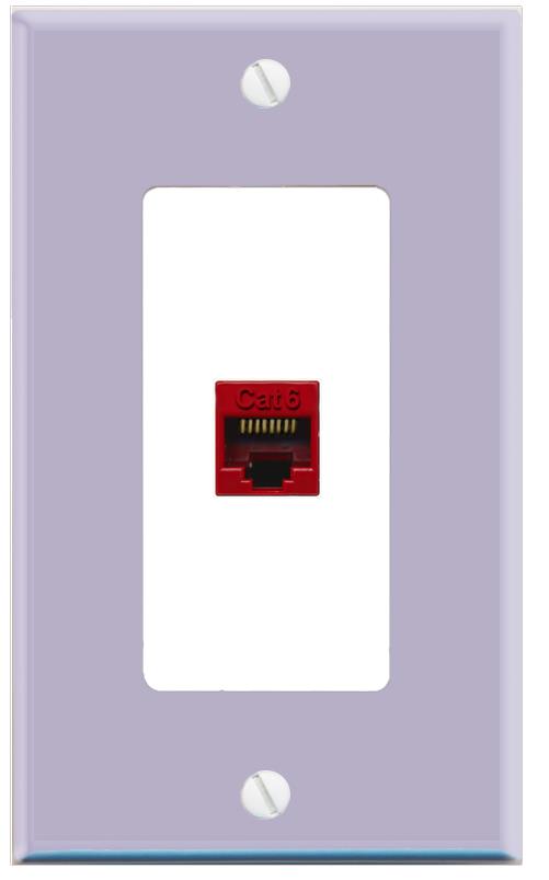 RiteAV CAT6-RED Wall Plate [Lavendar-White]