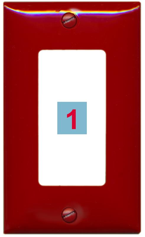 1 Port Custom Keystone Wall Plate Decorative Red/White