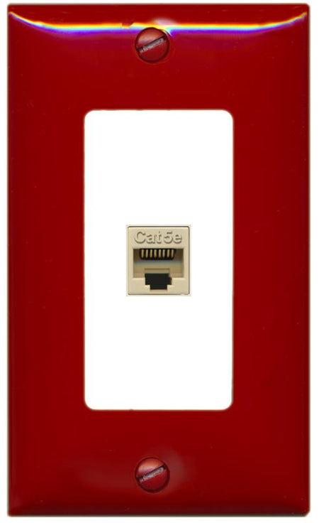 RiteAV CAT5E-IVORY Wall Plate [Red-White]