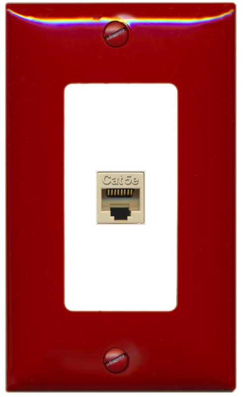 RiteAV CAT5E-IVORY Wall Plate [Red-White]