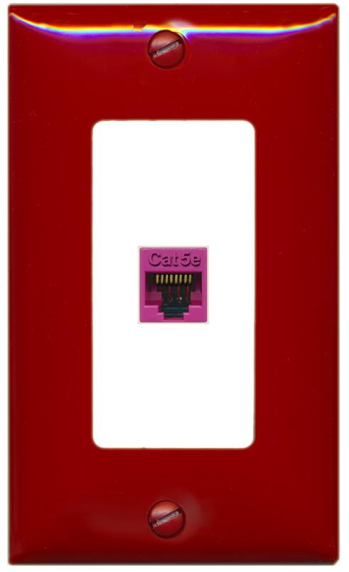 RiteAV CAT5E-PINK Wall Plate [Red-White]