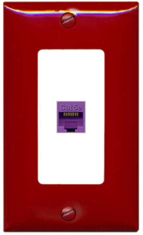 RiteAV CAT5E-PURPLE Wall Plate [Red-White]