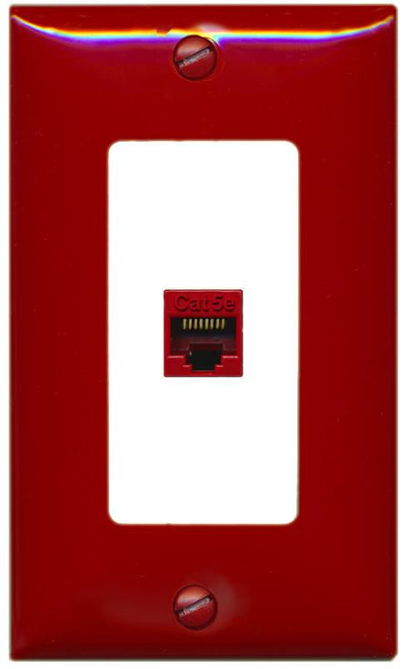 RiteAV CAT5E-RED Wall Plate [Red-White]