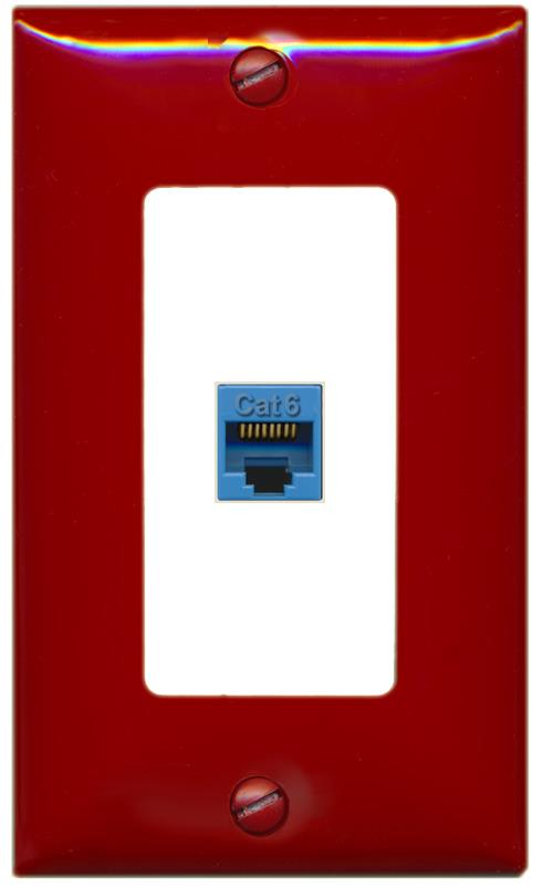 RiteAV CAT6-BLUE Wall Plate [Red-White]