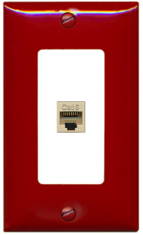 RiteAV CAT6-IVORY Wall Plate [Red-White]