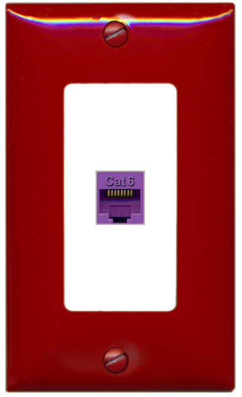 RiteAV CAT6-PURPLE Wall Plate [Red-White]
