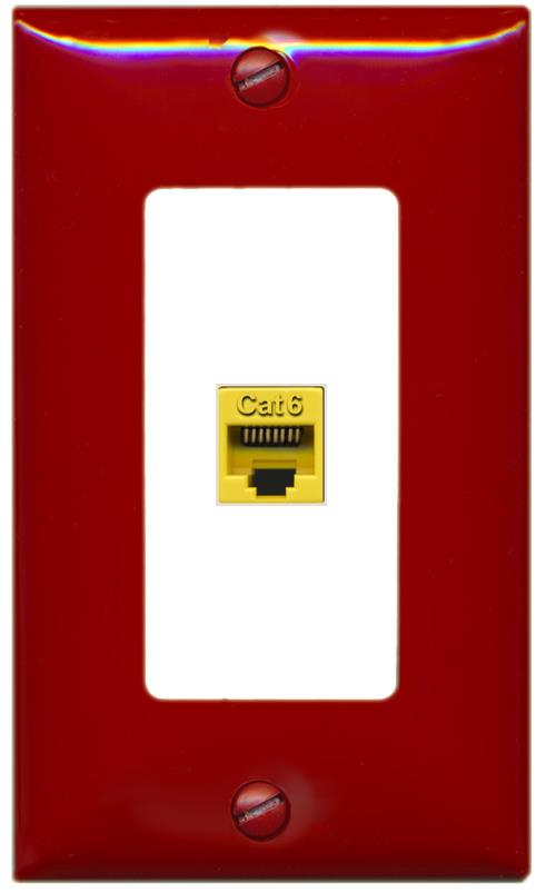 RiteAV CAT6-YELLOW Wall Plate [Red-White]