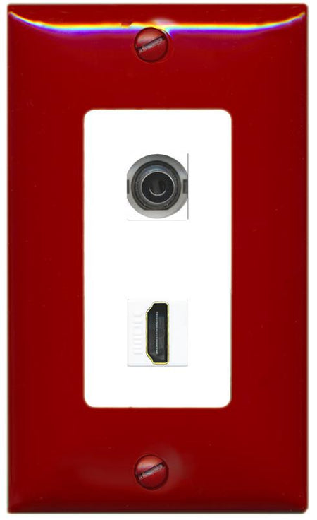 RiteAV 3.5mm HDMI Wall Plate [Red/White]