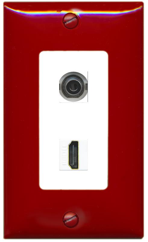 RiteAV 3.5mm HDMI Wall Plate [Red/White]