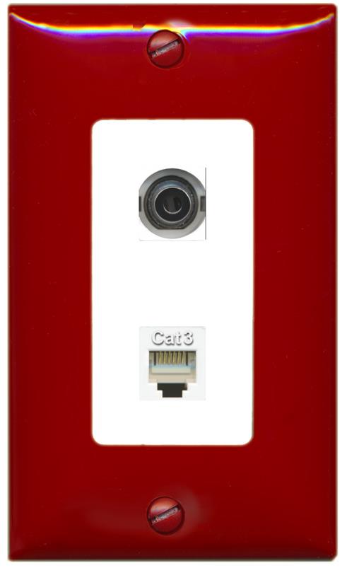 RiteAV 3.5mm PHONE Wall Plate [Red/White]