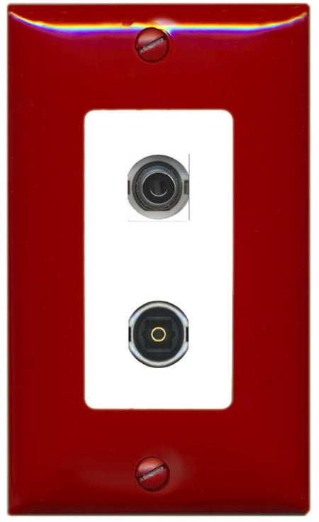 RiteAV 3.5mm TOSLINK Wall Plate [Red/White]