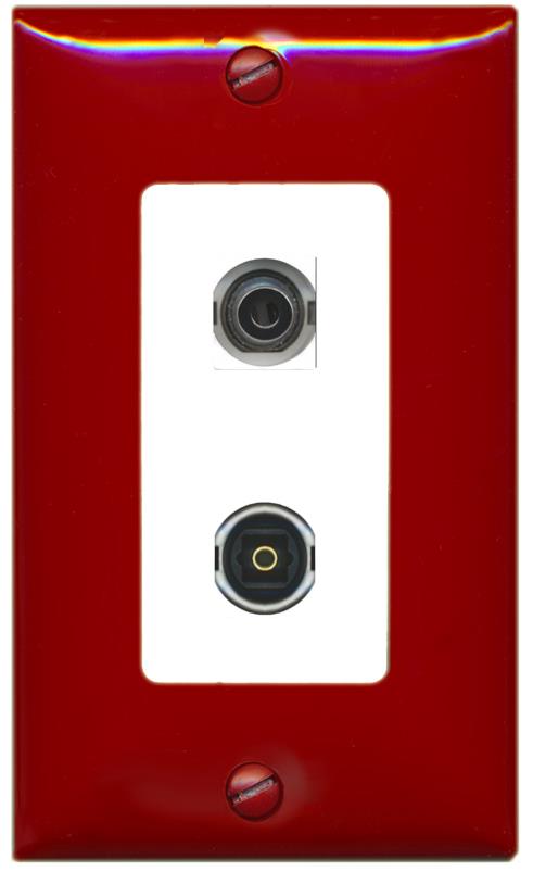 RiteAV 3.5mm TOSLINK Wall Plate [Red/White]