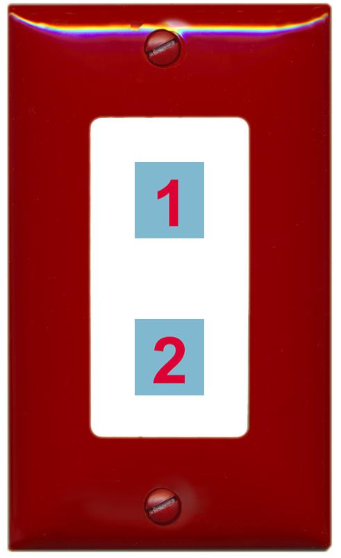 2 Port Custom Keystone Wall Plate Decorative Red/White