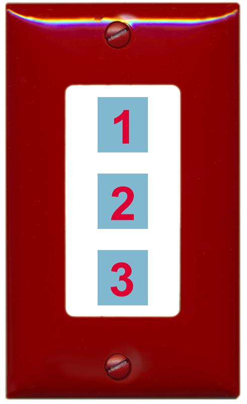 3 Port Custom Keystone Wall Plate Decorative Red/White