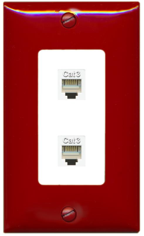 RiteAV 2 PHONE Wall Plate [Red/White]