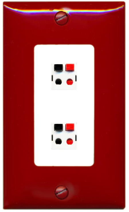 RiteAV 2 SPEAKER Wall Plate [Red/White]