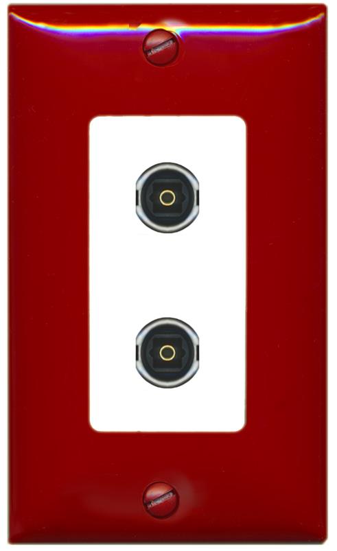 RiteAV 2 TOSLINK Wall Plate [Red/White]