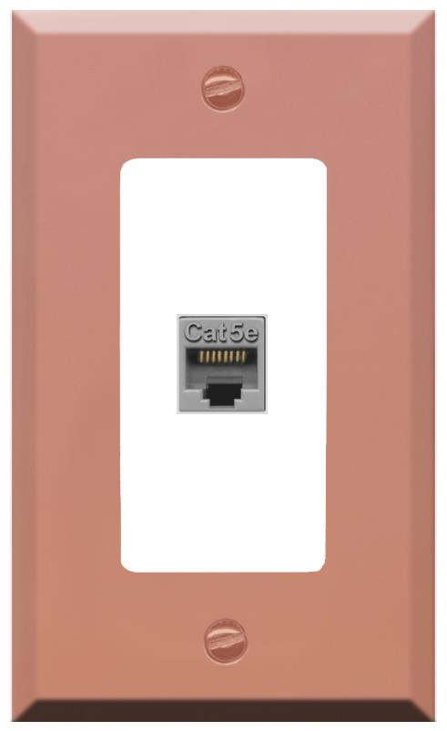 RiteAV CAT5E-GRAY Wall Plate [Rose Gold-White]