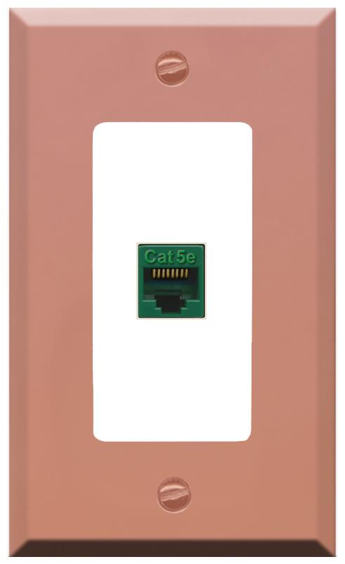 RiteAV CAT5E-GREEN Wall Plate [Rose Gold-White]