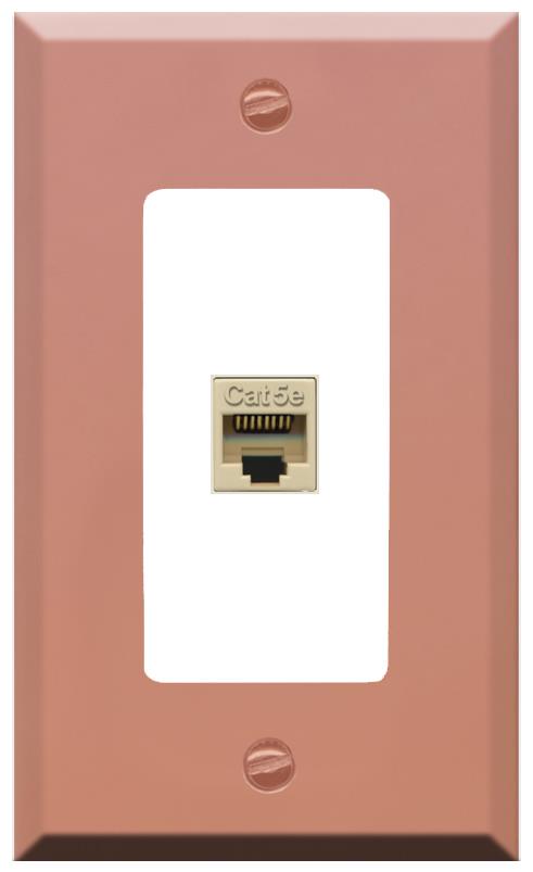 RiteAV CAT5E-IVORY Wall Plate [Rose Gold-White]