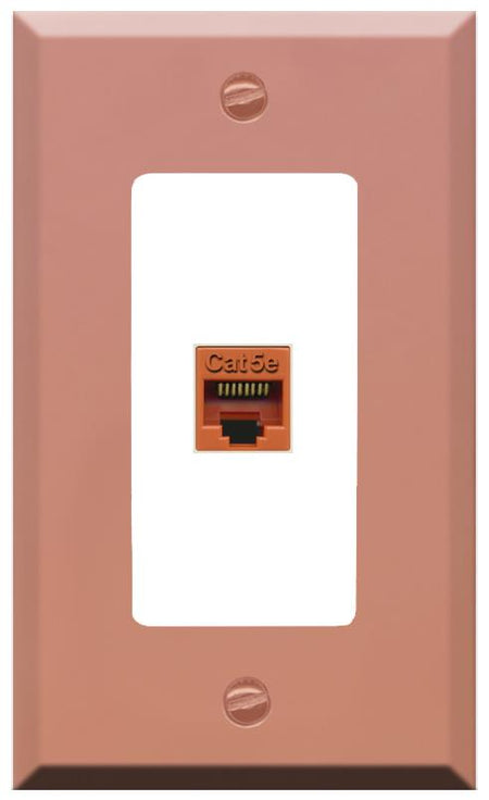 RiteAV CAT5E-ORANGE Wall Plate [Rose Gold-White]