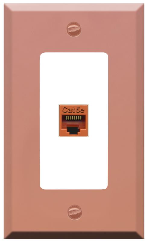 RiteAV CAT5E-ORANGE Wall Plate [Rose Gold-White]