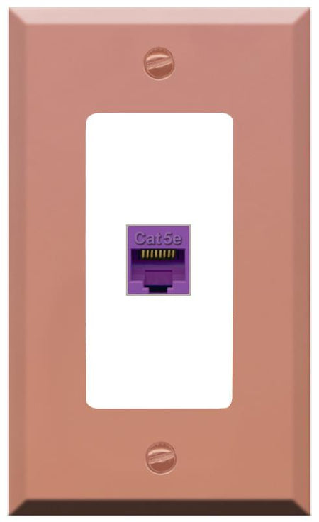RiteAV CAT5E-PURPLE Wall Plate [Rose Gold-White]