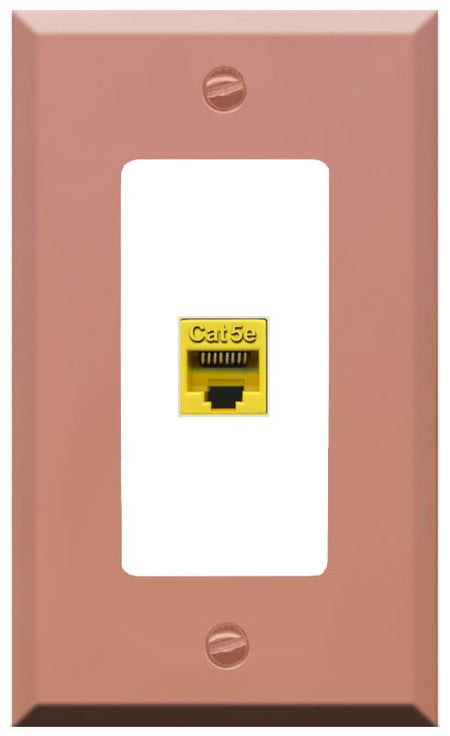 RiteAV CAT5E-YELLOW Wall Plate [Rose Gold-White]