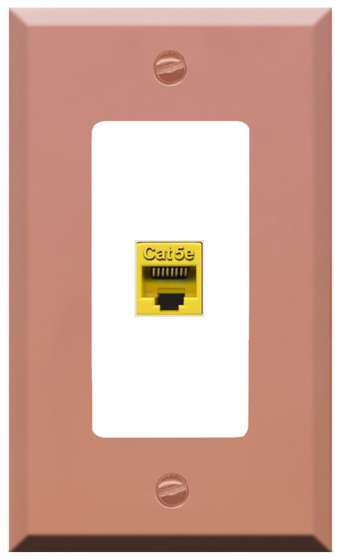 RiteAV CAT5E-YELLOW Wall Plate [Rose Gold-White]