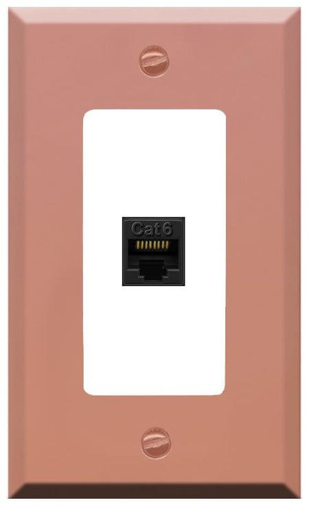 RiteAV CAT6-BLACK Wall Plate [Rose Gold-White]