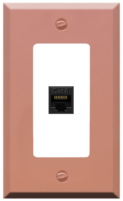 RiteAV CAT6-BLACK Wall Plate [Rose Gold-White]