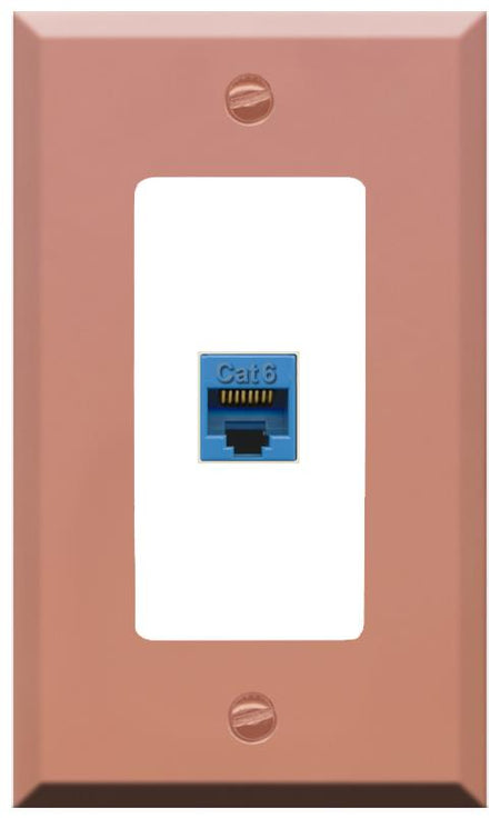RiteAV CAT6-BLUE Wall Plate [Rose Gold-White]