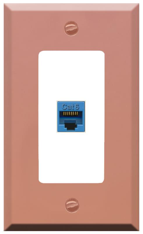 RiteAV CAT6-BLUE Wall Plate [Rose Gold-White]
